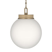 Kichler Andorra 15in 1-Light Pendant | Traditional Champagne Bronze and Satin Etched Opal Glass Globe | Kitchen Island & Dining Room | Model 52867CPZ