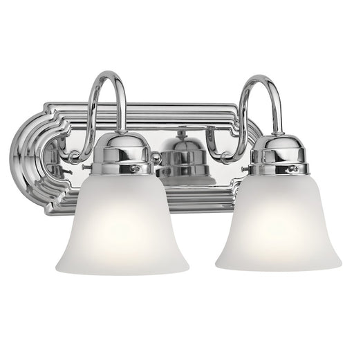 Kichler 2-Light Bath Vanity | Chrome Traditional | Bathroom & Powder Room | 8 x 12.25 x 8 in, Damp Rated | Model 5336CHS