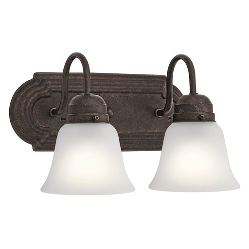 Kichler 2-Light Bath Vanity Light | Traditional Tannery Bronze | Bathroom & Powder Room | 12.25 x 8 x 8 in | Model 5336TZS