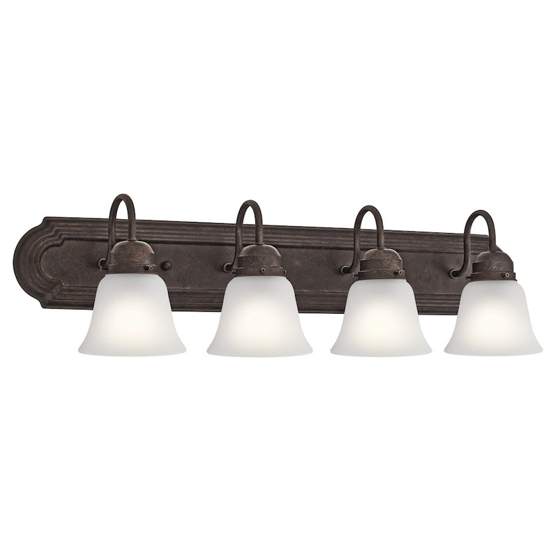 Kichler 30in 4-Light Vanity Light | Traditional Tannery Bronze | Bathroom Vanity | 30 x 8 x 8 in | Model 5338TZS
