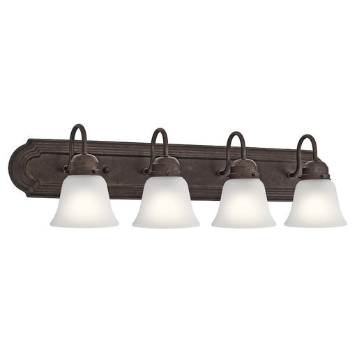 Kichler 30in 4-Light Vanity Light | Traditional Tannery Bronze | Bathroom Vanity | 30 x 8 x 8 in | Model 5338TZS