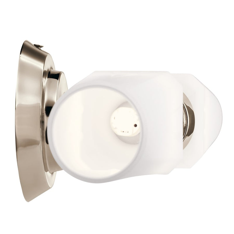 Kichler Truby 20.5in 2-Light Wall Sconce | Polished Nickel and Satin Etched Opal Glass | Bathroom Vanity & Hallway | W 20.5 x H 4.5 x | Model 55074PN