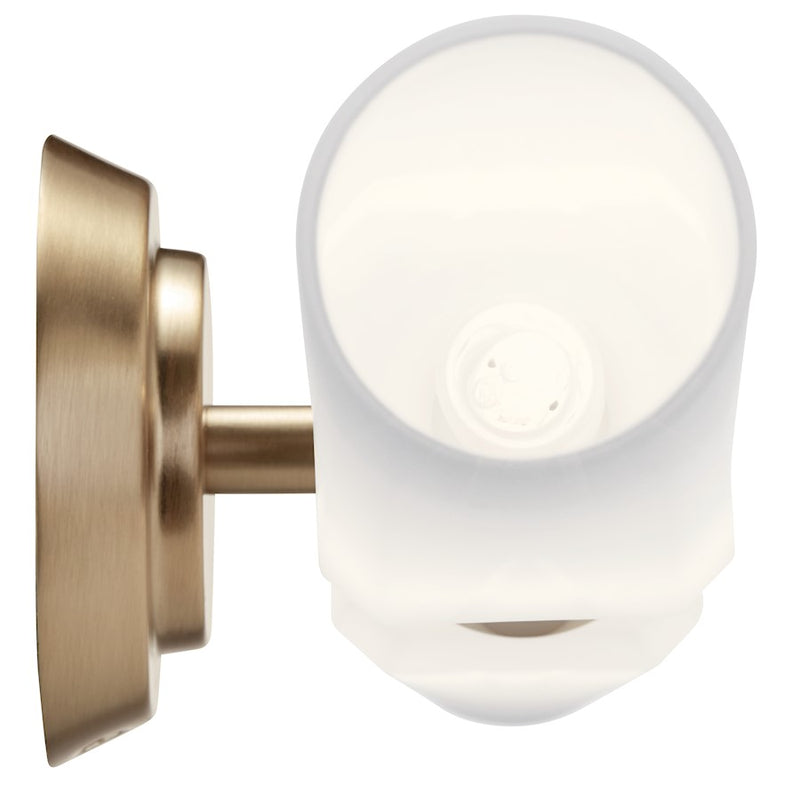 Kichler Truby 26in 2-Light Vanity Light | Champagne Bronze Steel & Satin Etched Opal Glass | Bathroom Vanity | 26 x 4 in | Model 55075CPZ