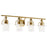 Kichler Everett 34in 4-Light Vanity Light | Brushed Brass Steel with Clear Glass | Bathroom Vanity & Powder Room Light | 4x75W A19 | Model 55080NBR