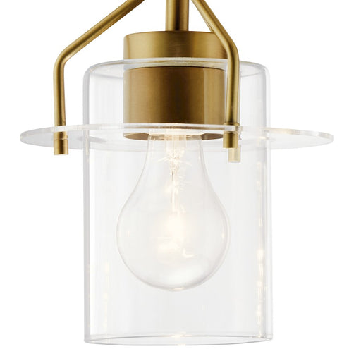 Kichler Everett 34in 4-Light Vanity Light | Brushed Brass Steel with Clear Glass | Bathroom Vanity & Powder Room Light | 4x75W A19 | Model 55080NBR