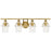 Kichler Everett 34in 4-Light Vanity Light | Brushed Brass Steel with Clear Glass | Bathroom Vanity & Powder Room Light | 4x75W A19 | Model 55080NBR