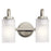 Kichler Kennewick 2-Light Bath Vanity | Traditional Brushed Nickel Steel | Bathroom Vanity & Powder Room | 13.25 x 6.75 x 9.75 in, Damp | Model 55086NI