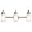 Kichler Kennewick 22.75in 3-Light Vanity Light | Traditional Brushed Nickel Steel and Etched Glass | Bathroom Vanity | 22.75 x 6.75 x 9.75 | Model 55087NI