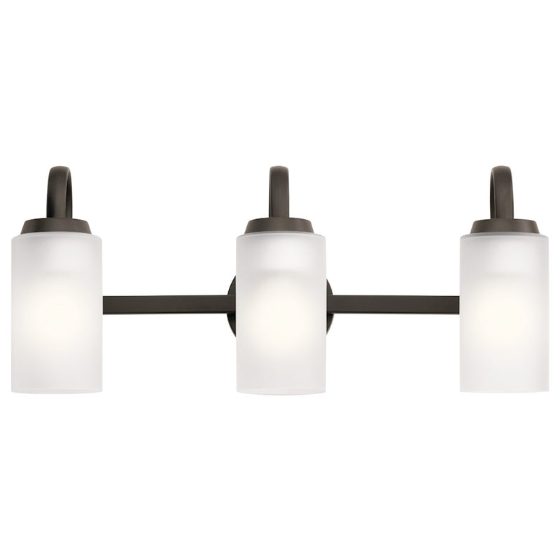 Kichler Kennewick 23in 3-Light Vanity Light | Traditional Olde Bronze Steel | Bathroom & Powder Room | 23 x 10 x 7 in | Model 55087OZ