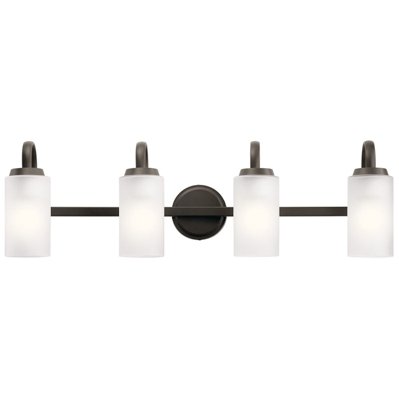 Kichler Kennewick 32in 4-Light Bath Vanity Light | Traditional Olde Bronze Steel | Bathroom Vanity | 32 x 10 in | Model 55088OZ