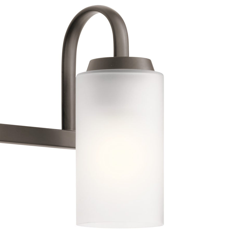 Kichler Kennewick 32in 4-Light Bath Vanity Light | Traditional Olde Bronze Steel | Bathroom Vanity | 32 x 10 in | Model 55088OZ