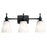 Kichler Cosabella 24in 3-Light Vanity Light | Soft Contemporary Black Steel and Etched White Glass | Bathroom Vanity | 24 x 6.5 x 10.25 in | Model 55092BK