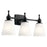Kichler Cosabella 24in 3-Light Vanity Light | Soft Contemporary Black Steel and Etched White Glass | Bathroom Vanity | 24 x 6.5 x 10.25 in | Model 55092BK