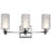 Kichler Giarosa 22.25in 3-Light Vanity Light | Chrome Steel & Clear Spun Ribbed Glass | Bathroom Vanity Light | 3x 50W G9 Bulbs, 120V, Damp | Model 55097CH