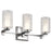Kichler Giarosa 22.25in 3-Light Vanity Light | Chrome Steel & Clear Spun Ribbed Glass | Bathroom Vanity Light | 3x 50W G9 Bulbs, 120V, Damp | Model 55097CH