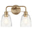 Kichler Meller 15in 2-Light Vanity Light | Industrial Champagne Bronze & Clear Glass | Bathroom & Powder Room Vanity Light | 2x 60W A19 | Model 55101CPZ