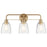 Kichler Meller 24in 3-Light Vanity Light | Industrial Champagne Bronze & Clear Glass | Bathroom & Powder Room Vanity | 60W Per Socket | Model 55102CPZ