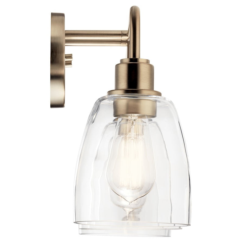 Kichler Meller 24in 3-Light Vanity Light | Nickel Textured and Clear Glass | Bathroom Vanity | 24.25 x 11.25 in | Model 55102NI