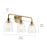 Kichler Meller 24in 3-Light Vanity Light | Industrial Champagne Bronze & Clear Glass | Bathroom & Powder Room Vanity | 60W Per Socket | Model 55102CPZ