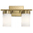 Kichler Ciona 2-Light Vanity Light | Brushed Natural Brass Steel with Satin Etched Cased Opal Glass | Bathroom Vanity & Powder Room Light | Model 55111BNB