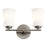 Kichler Brianne 14.5in 2-Light Vanity Light | Art Deco Classic Pewter Steel with Satin Etched Opal Glass | Bathroom & Powder Room Light | Model 55116CLP