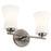 Kichler Brianne 14.5in 2-Light Vanity Light | Art Deco Classic Pewter Steel with Satin Etched Opal Glass | Bathroom & Powder Room Light | Model 55116CLP