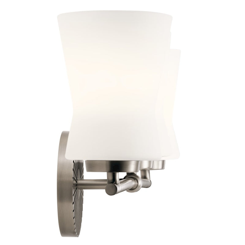 Kichler Brianne 3-Light Vanity Light | Art Deco Classic Pewter Steel & Glass | Bathroom Vanity | 24.5in W x 9.5in H | Model 55117CLP
