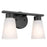 Kichler Stamos 2-Light Vanity Light | Industrial Black Steel & Glass | Bathroom & Powder Room Vanity Lighting | 120V, 2x60W Max, Damp Rated | Model 55120BK