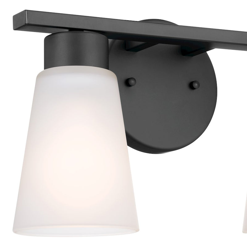 Kichler Stamos 2-Light Bath Vanity Light | Transitional Olde Bronze Steel and Glass | Bathroom Vanity | 13 x 8 in | Model 55120OZ