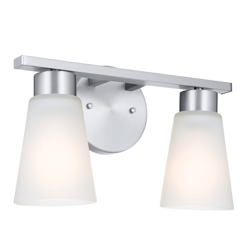 Kichler Stamos 2-Light Bath Vanity Light | Transitional Olde Bronze Steel and Glass | Bathroom Vanity | 13 x 8 in | Model 55120OZ