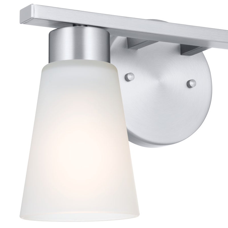 Kichler Stamos 2-Light Bath Vanity Light | Transitional Olde Bronze Steel and Glass | Bathroom Vanity | 13 x 8 in | Model 55120OZ