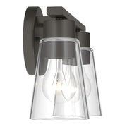 Kichler Stamos 13.25in 2-Light Bathroom Vanity Light | Modern Olde Bronze Steel and Clear Glass | Bathroom Vanity | 13.25 x 8.25 in | Model 55120OZCLR