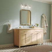 Kichler Stamos 22.25in 3-Light Vanity Light | Modern Brushed Nickel Steel and Clear Satin Etched Glass | Bathroom Vanity | 22.25 x 8.25 in | Model 55121NICLR