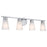 Kichler Stamos 4-Light Vanity Light | Modern Brushed Nickel & Satin Etched Glass | Bathroom Vanity Light | 4 x 60W Incandescent, Damp Rated | Model 55122NI