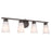 Kichler Stamos 4-Light Vanity Light | Modern Brushed Nickel & Satin Etched Glass | Bathroom Vanity Light | 4 x 60W Incandescent, Damp Rated | Model 55122NI