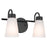Kichler Erma 2-Light Bath Vanity Light | Industrial Black Steel & Glass | Bathroom & Powder Room Vanity Light | 2x60W Incandescent, 120V | Model 55125BK