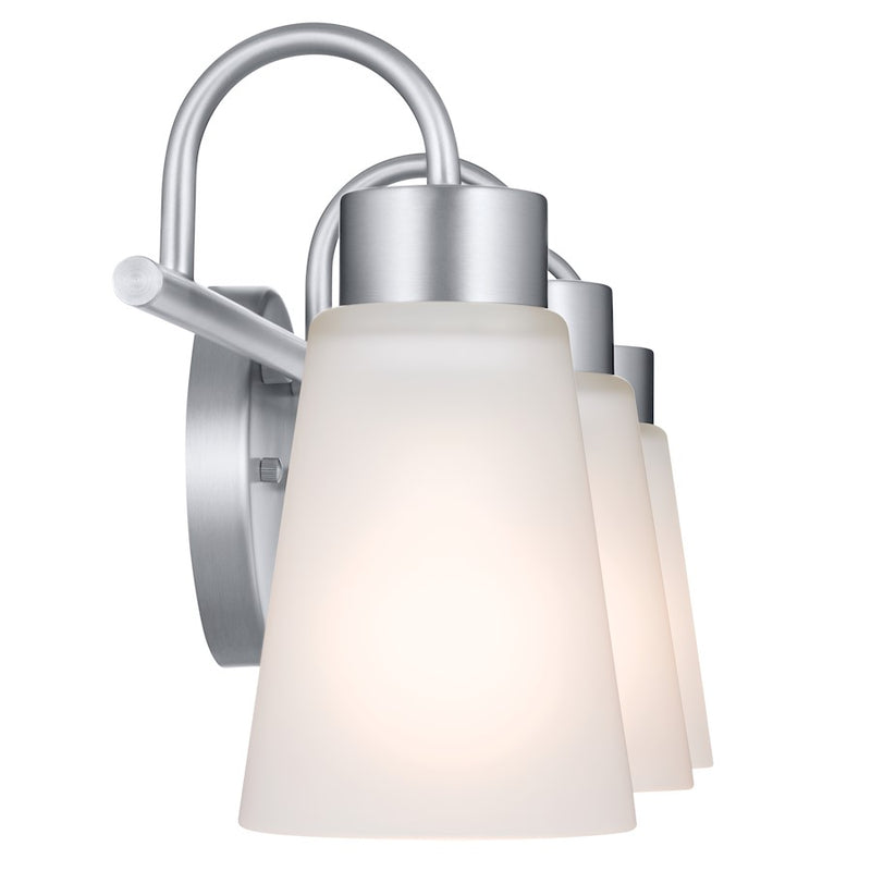 Kichler Erma 3-Light Bath Vanity Light | Traditional Olde Bronze Steel and Glass Shades | Bathroom & Powder Room | 23 x 6 x 8.5 in | Model 55126OZ
