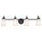 Kichler Erma 4-Light 32.5in Vanity Light | Industrial Black Steel & Clear Satin Etched Glass | Bathroom & Powder Room Vanity Light | Model 55127BK