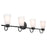 Kichler Erma 4-Light 32.5in Vanity Light | Industrial Black Steel & Clear Satin Etched Glass | Bathroom & Powder Room Vanity Light | Model 55127BK