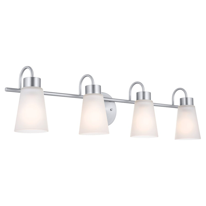 Kichler Erma 32.5in 4-Light Vanity Light | Traditional Olde Bronze and Glass | Bathroom Vanity | 32.5 x 8.5 x 6 in | Model 55127OZ