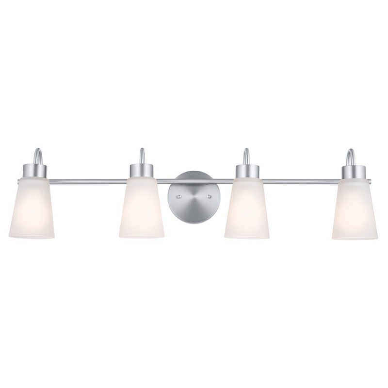 Kichler Erma 32.5in 4-Light Vanity Light | Traditional Olde Bronze and Glass | Bathroom Vanity | 32.5 x 8.5 x 6 in | Model 55127OZ