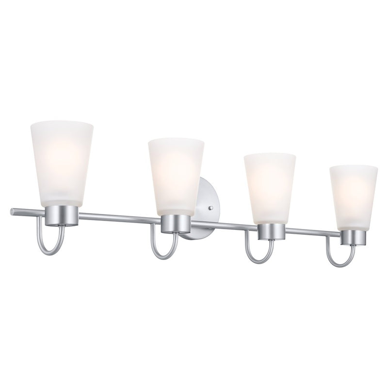 Kichler Erma 32.5in 4-Light Vanity Light | Traditional Olde Bronze and Glass | Bathroom Vanity | 32.5 x 8.5 x 6 in | Model 55127OZ
