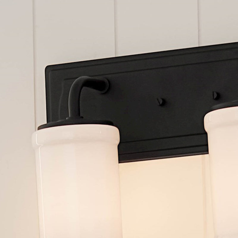 Kichler Vetivene 15in 2-Light Vanity Light | Natural Brass Steel and Opal Glass | Bathroom & Powder Room | 15.25 x 10.25 in | Model 55130NBR
