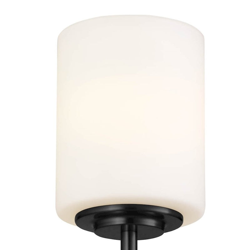 Kichler Ali 1-Light Wall Sconce | Updated Traditional Polished Nickel and Satin Etched Cased Opal Glass | Bathroom & Hallway | Model 55140PN