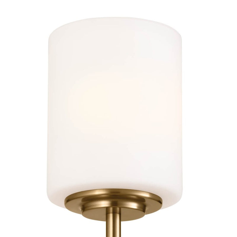 Kichler Ali 1-Light Wall Sconce | Updated Traditional Polished Nickel and Satin Etched Cased Opal Glass | Bathroom & Hallway | Model 55140PN