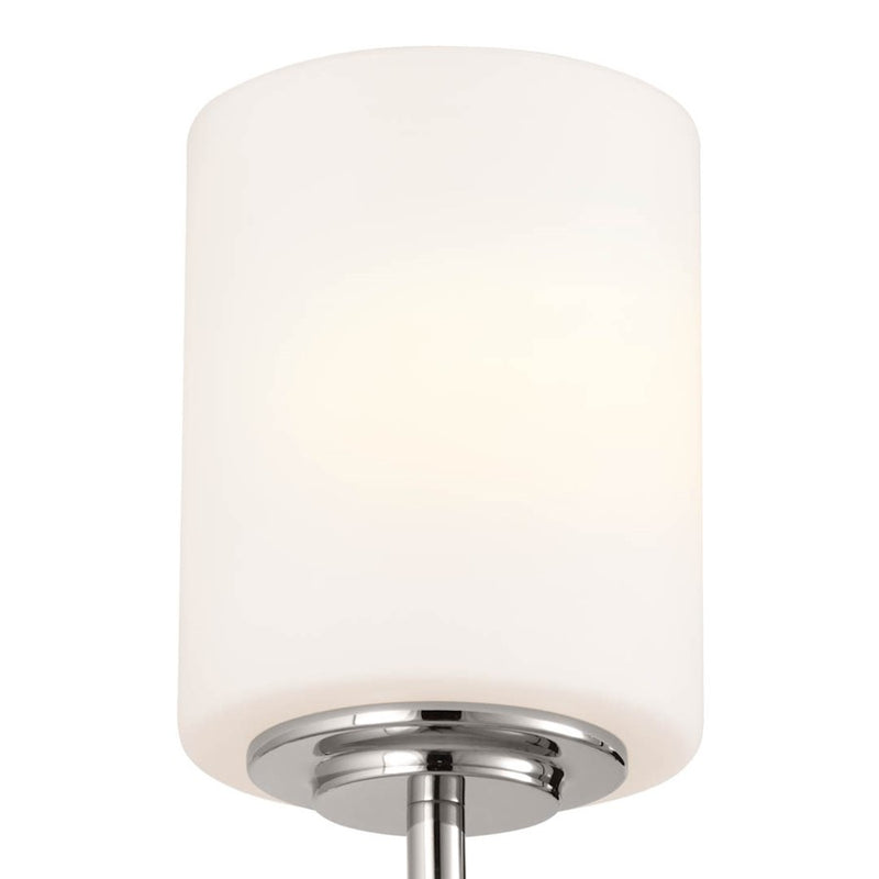 Kichler Ali 1-Light Wall Sconce | Updated Traditional Polished Nickel and Satin Etched Cased Opal Glass | Bathroom & Hallway | Model 55140PN