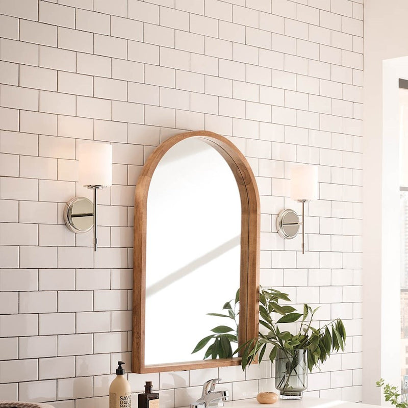 Kichler Ali 1-Light Wall Sconce | Updated Traditional Polished Nickel and Satin Etched Cased Opal Glass | Bathroom & Hallway | Model 55140PN