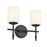 Kichler Ali 14in 2-Light Vanity Light | Black Steel & Satin Etched Opal Glass | Bathroom & Powder Room Light | Damp Rated, Dimmable | Model 55141BK