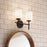 Kichler Ali 14in 2-Light Vanity Light | Black Steel & Satin Etched Opal Glass | Bathroom & Powder Room Light | Damp Rated, Dimmable | Model 55141BK