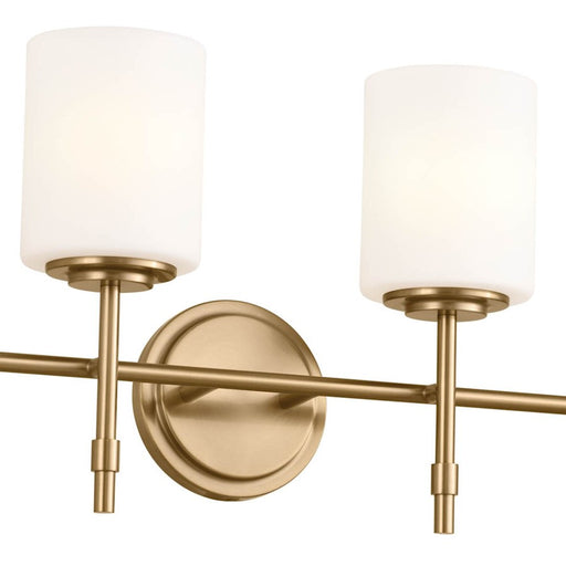 Kichler Ali 23in 3-Light Bath Vanity Light | Traditional Brushed Natural Brass with Opal Glass | Powder Room & Primary Bathroom Light | Model 55142BNB
